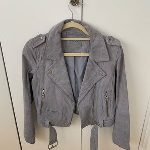 Blank NYC SuedeLeather Moto Jacket in Gray